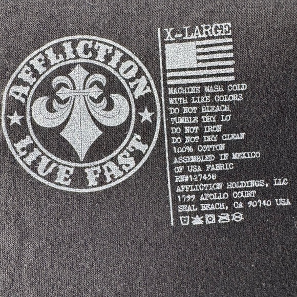 Affliction Women’s Graphic Baby Tee -Size: XL- NWOT - Picture 12 of 12